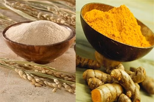cám gạo và nghệ
