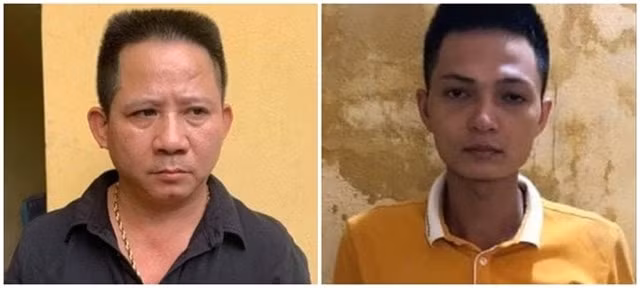 Hai bị can Nguyễn Văn Thiện (áo đen) và Lăng Văn Vân sắp bị đưa ra xét xử về tội làm nhục người khác.