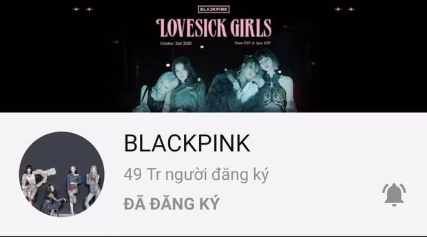 BLACKPINK đã cán mốc 49 triệu lượt đăng kí trên YouTube