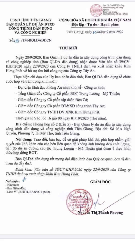 Thư mời họp nhằn giải quyết vấn đề.