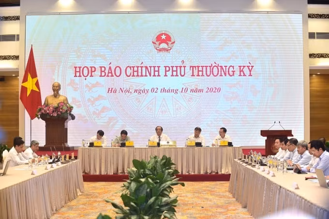 Toàn cảnh phiên họp báo Chính phủ thường kỳ tháng 9/2020.