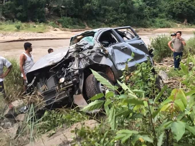 Chiếc xe ô tô gặp nạn