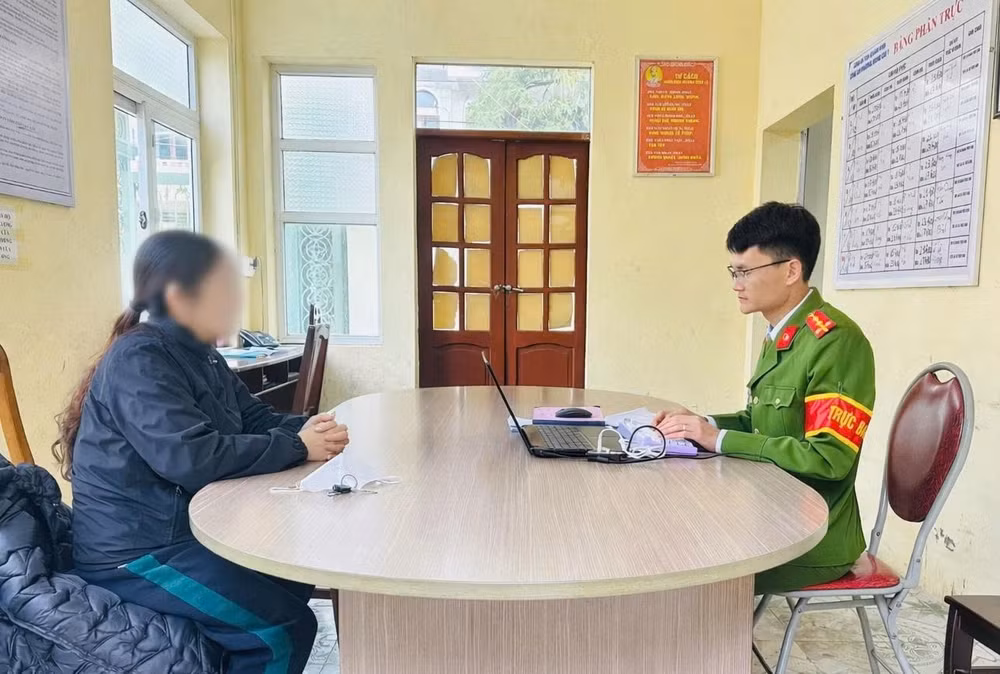 Cơ quan Công an làm việc với chị Đ.T.T.