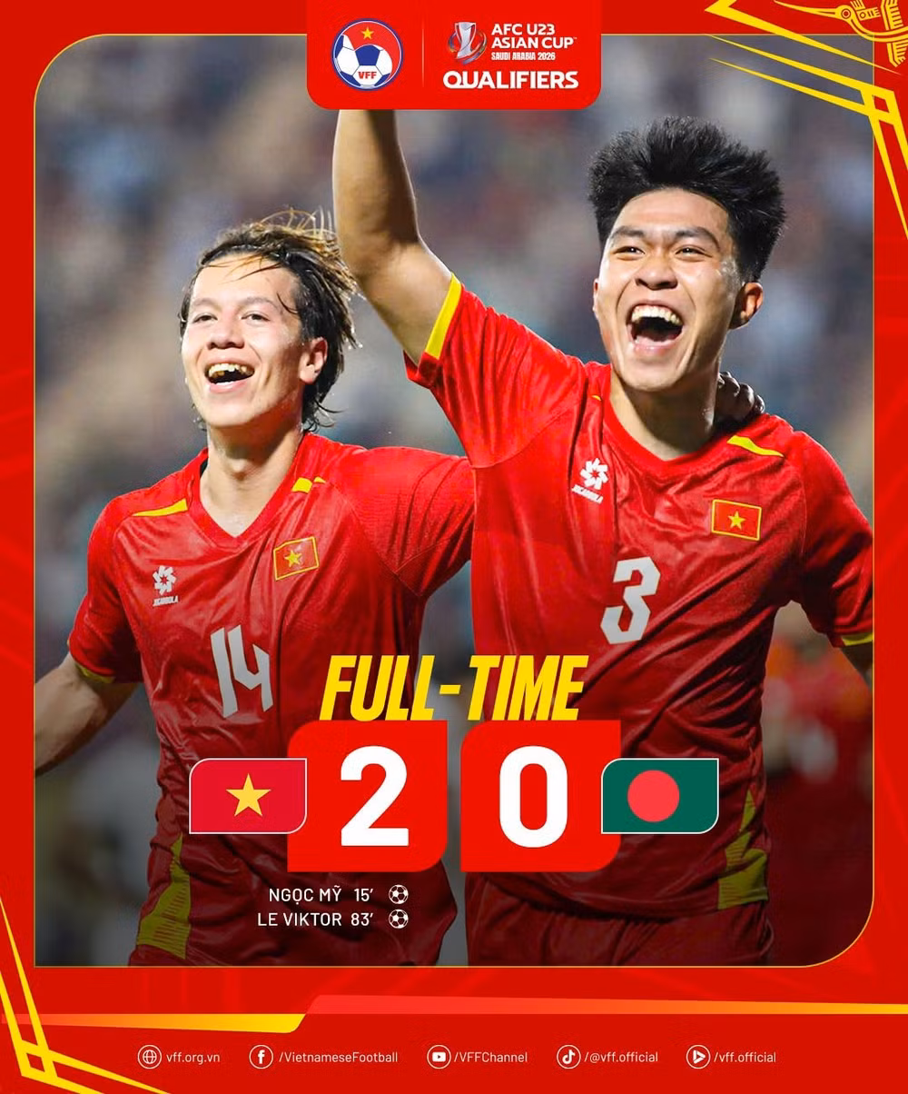 Đội chủ nhà U23 Việt Nam khởi đầu vòng loại đầy thuận lợi. Ảnh: VF