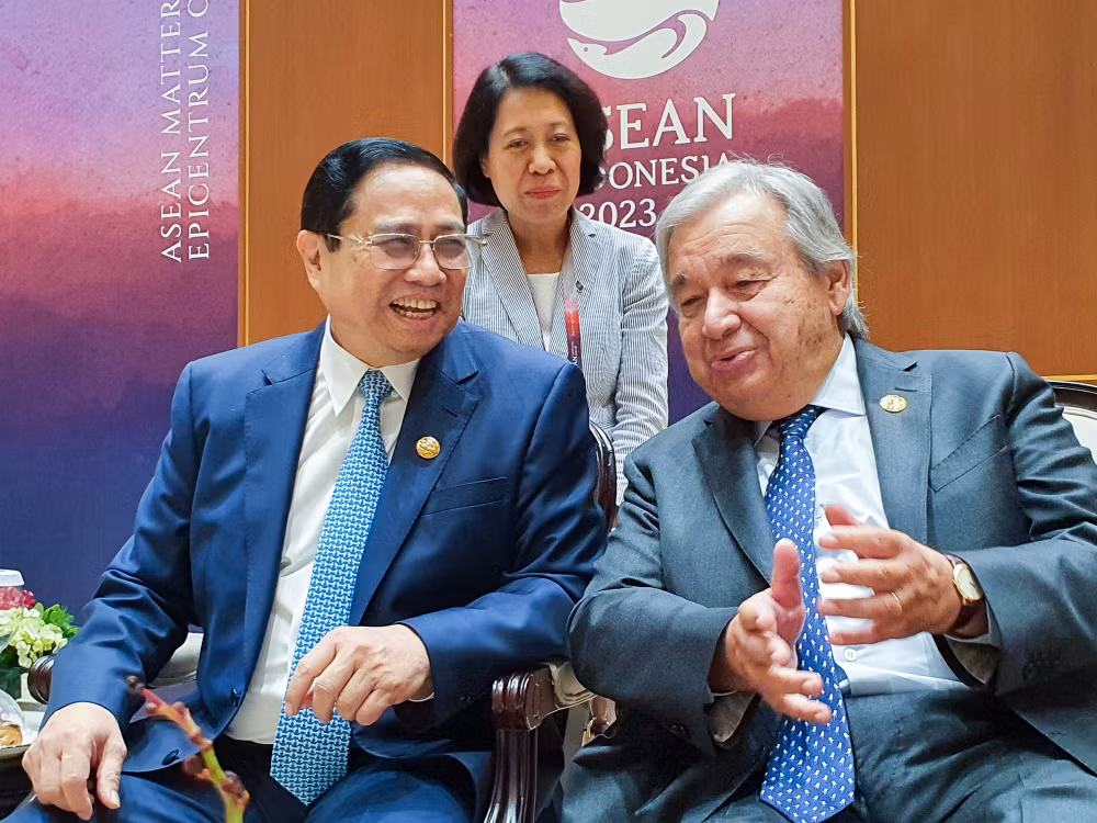 thu tuong pham minh chinh gap tong thu ky lien hop quoc va cac nha lanh dao singapore an do philippines hinh 1