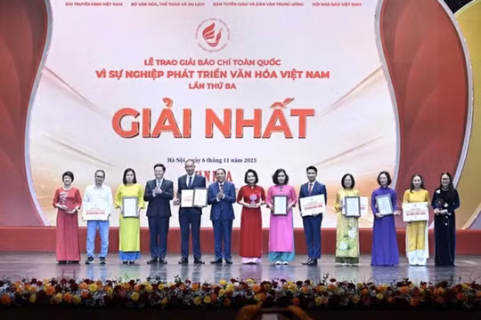 Giải báo chí ‘Vì sự nghiệp phát triển Văn hóa Việt Nam’ lần thứ tư sẽ trao giải Đặc biệt trị giá 100 triệu đồng