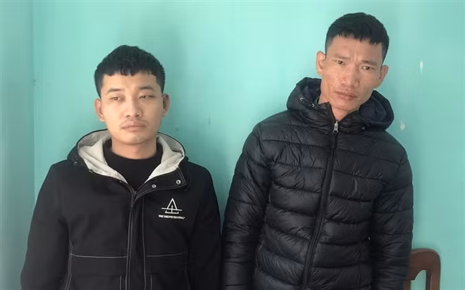 Hai đối tượng Lê Văn Hùng và Lê Văn Úc bị bắt giữ. Ảnh: vtc.vn