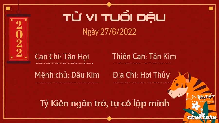 Tử vi tuổi Dậu: Tỷ Kiên ngăn trở, người tuổi Dậu cô lập mình với mọi người xung quanh. Bạn thích làm mọi việc theo ý mình và không muốn bị bất cứ ai can thiệp, cho dù đối phương muốn giúp đỡ bạn đi chăng nữa.Tuy nhiên, bạn có biết thái độ làm việc hiện tại sẽ khiến cho bạn vướng phải nhiều rắc rối không đáng có hay không? Con giáp này nên học cách nhìn nhận vấn đề đa chiều hơn, đồng thời sẵn sàng tiếp nhận mọi ý kiến của người khác, kể cả các ý kiến trái chiều.