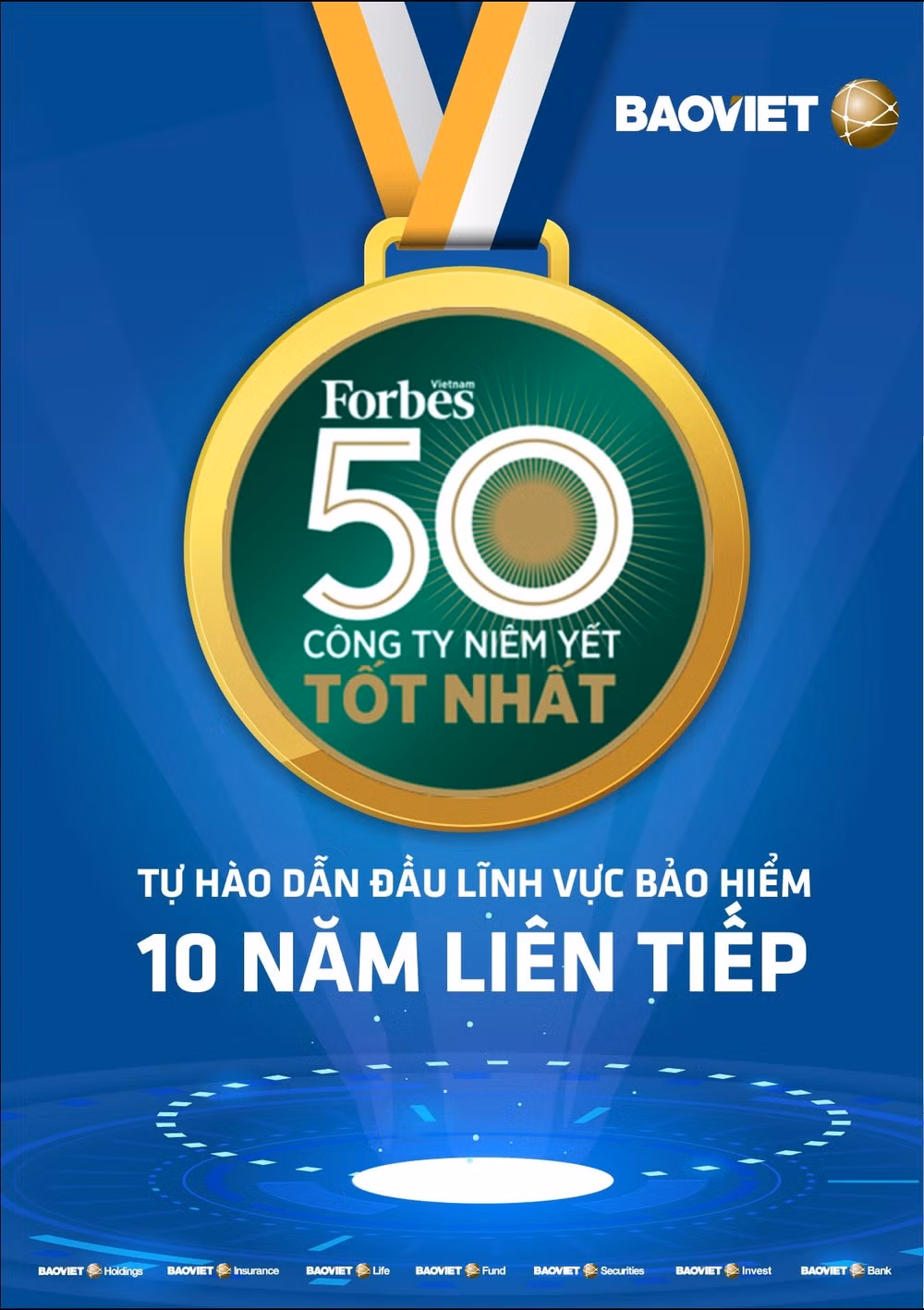 Bảo Việt - 10 năm liên tiếp trong “Danh sách 50 công ty niêm yết tốt nhất”.