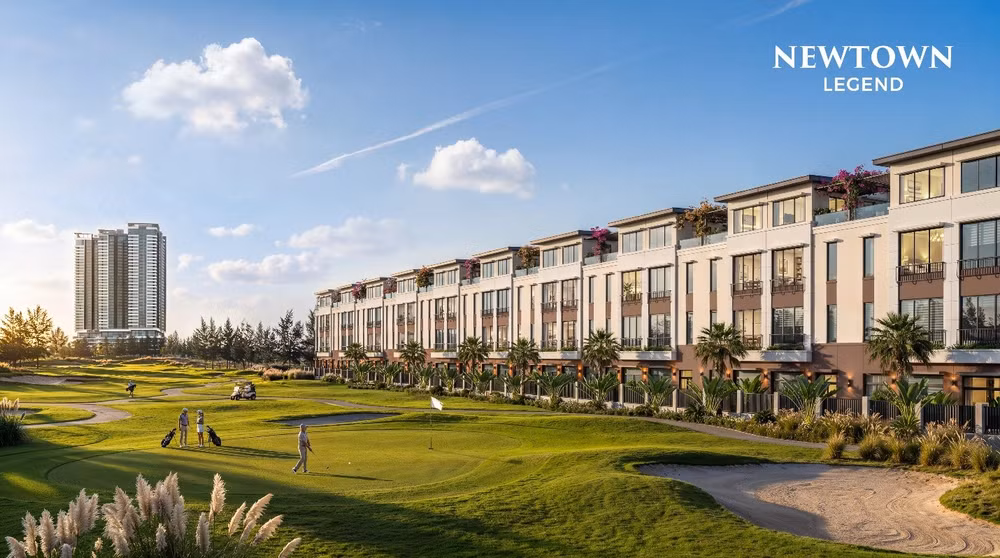 Lợi thế liền kề sân golf 36 hố mang đến không gian sống xanh và trải nghiệm Golf Living tại Newtown Legend.