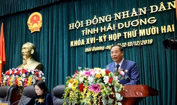 Kỳ họp thứ 12, HĐND tỉnh Hải Dương khóa XVI, nhiệm kỳ 2016 - 2021. Ảnh: TBMK