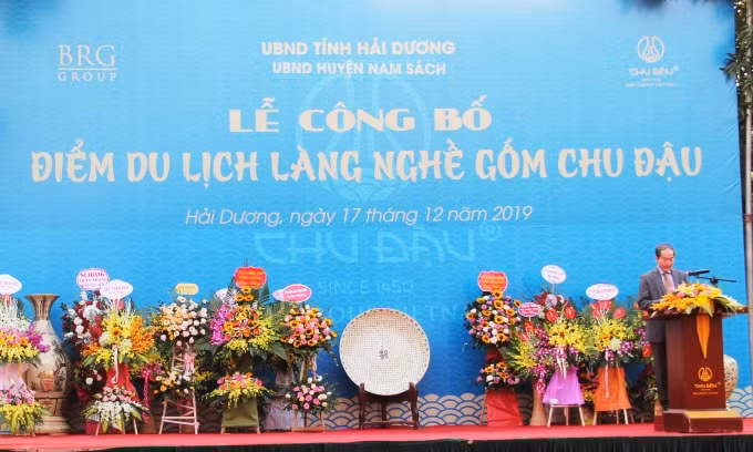 Ông Vũ Thanh Sơn - Tổng Giám đốc Tổng Công ty Thương mại Hà Nội (Hapro) phát biểu tại buổi lễ.
