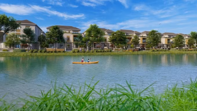 Không gian xanh ấn tượng với hơn 70% diện tích cho mảng xanh và tiện ích tại Aqua City.