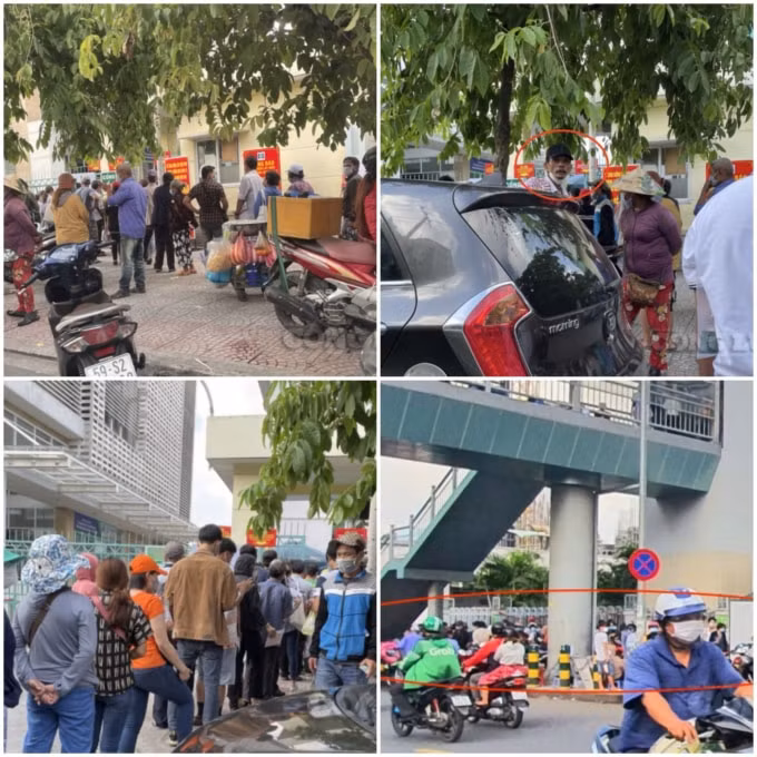 Hàng trăm người tập trung trước Bệnh viên Ung Bướu TP. HCM.