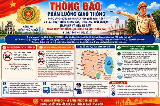 Hà Nội cấm và hạn chế phương tiện nhiều tuyến phố trong ngày 9-10/7