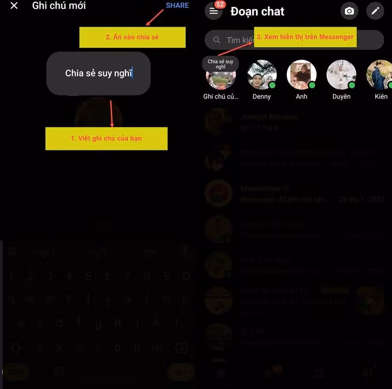cach cap nhat suy nghi tren messenger tinh nang moi thu vi hinh 3