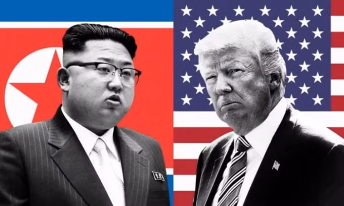 Tổng thống Mỹ Trump (phải) và lãnh đạo Triều Tiên Kim Jong-un. Ảnh: CNN.