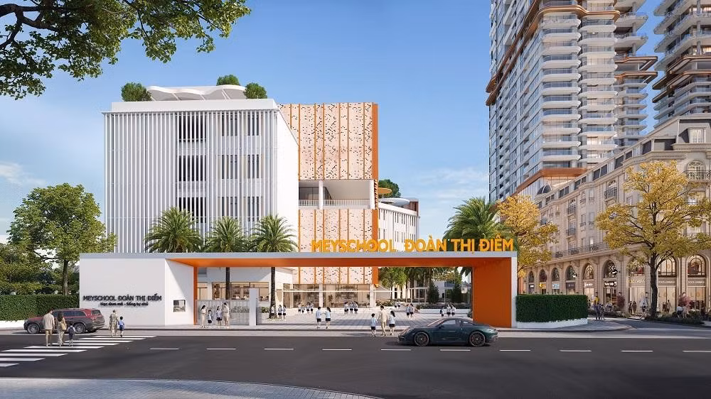Trường Meyschool Đoàn Thị Điểm có tổng diện tích khoảng 9.488 m2