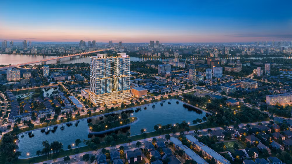 Rivea Residences gồm 2 tòa tháp cao 35 tầng, có 4 tầng hầm