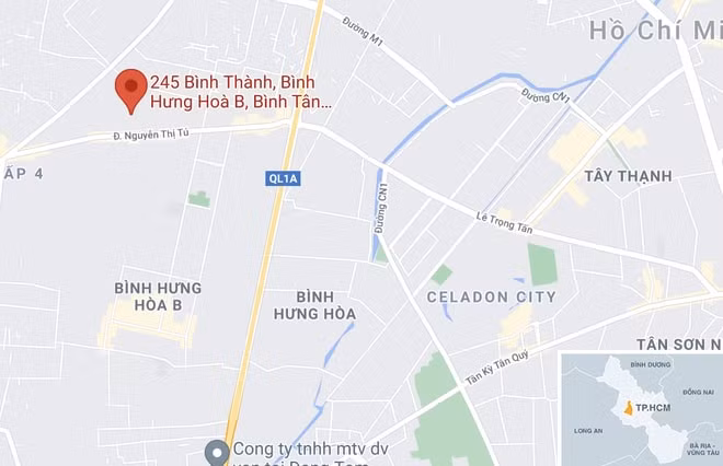 Vụ cháy xảy ra trên đường Bình Thành, quận Bình Tân. Ảnh: Google Maps