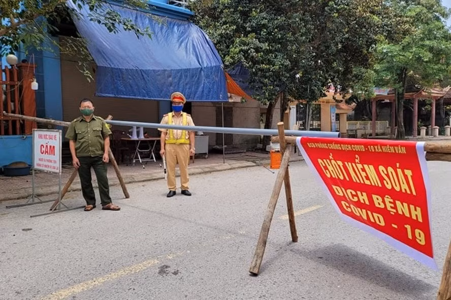 Hình ảnh chốt kiểm soát dịch bệnh COVID-19 tại Hiên Vân, Tiên Du, Bắc Ninh. Ảnh: TL