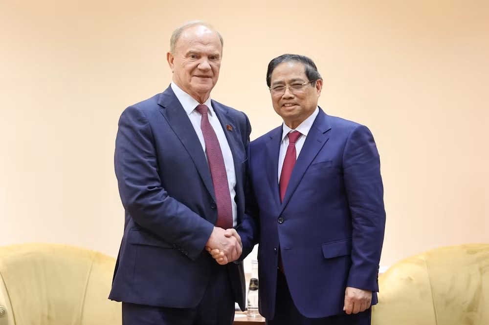 Thủ tướng Phạm Minh Chính tiếp Chủ tịch Đảng Cộng sản Nga- Ảnh 1.