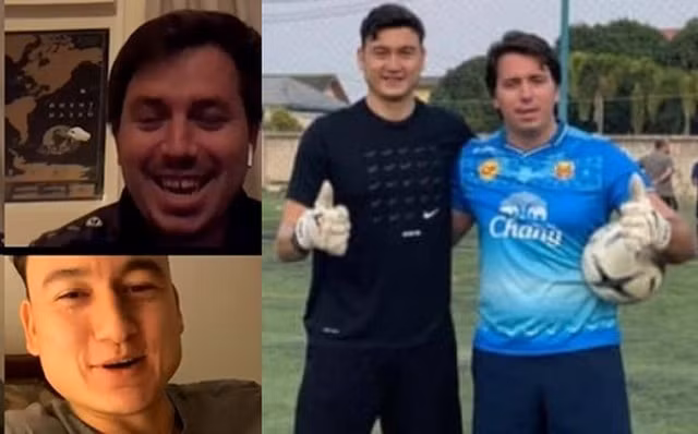 Thủ môn Đặng Văn Lâm đã phải tập luyện riêng cùng người đại diện Andrey Grushin trong thời gian qua. Ảnh: internet