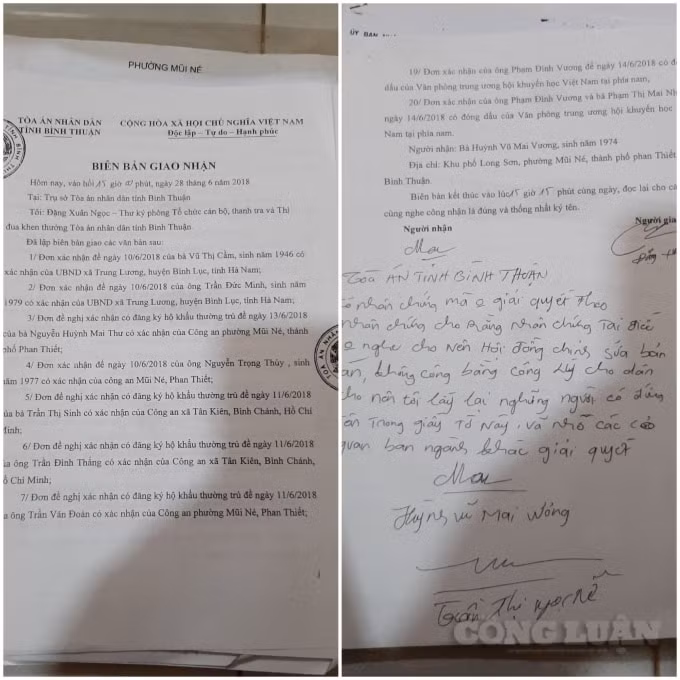 Bà Nữ cung cấp Tòa bằng chứng đã được mời lên để làm việc với cán bộ Tòa vào lúc 15 giờ.