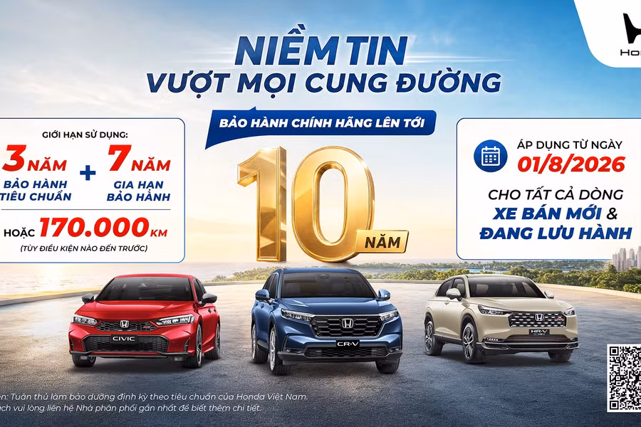 Ô tô Honda tại thị trường Việt Nam được bảo hành 10 năm