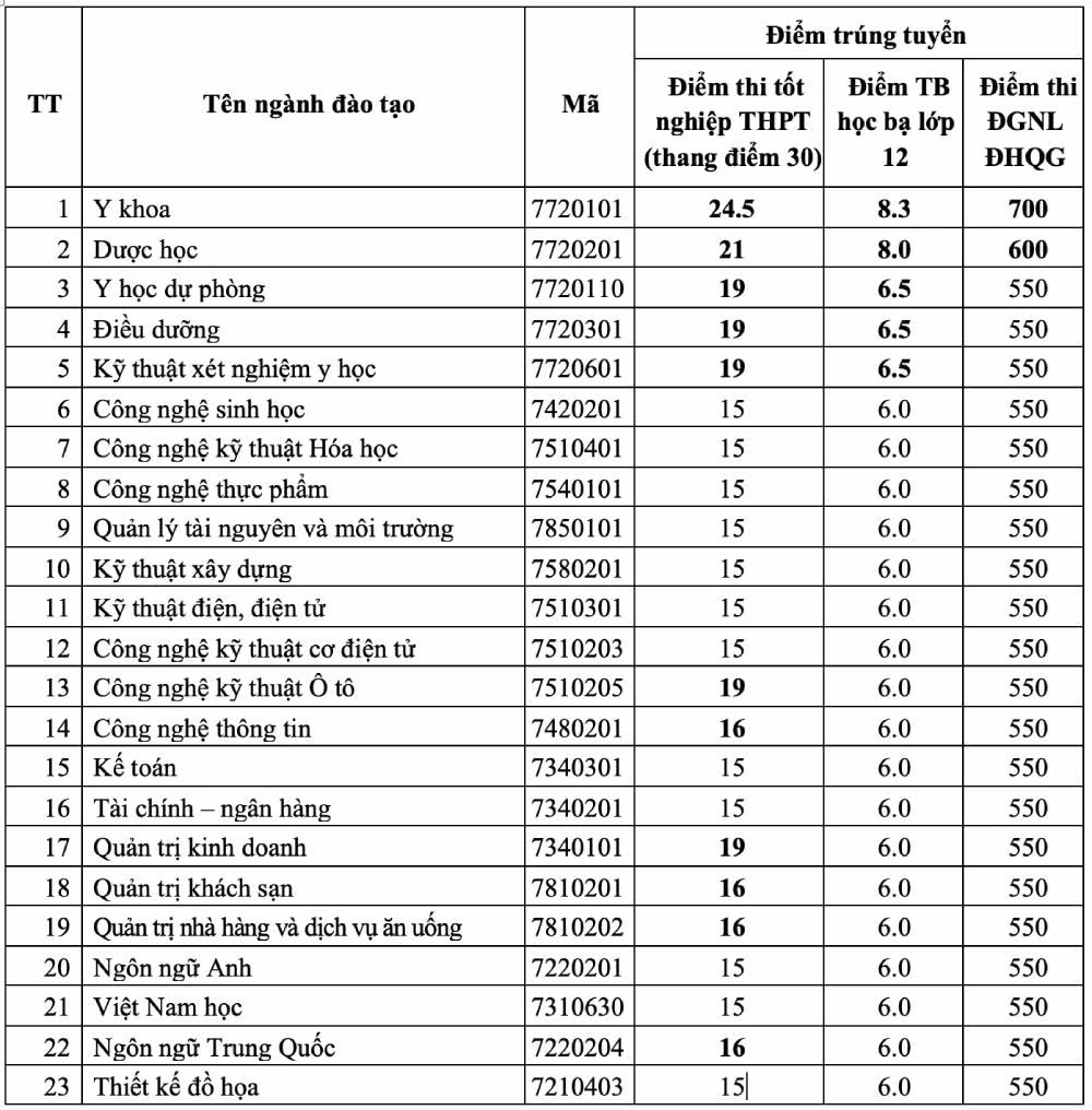 dai hoc nguyen tat thanh chinh thuc cong bo diem chuan nam 2022 hinh 1