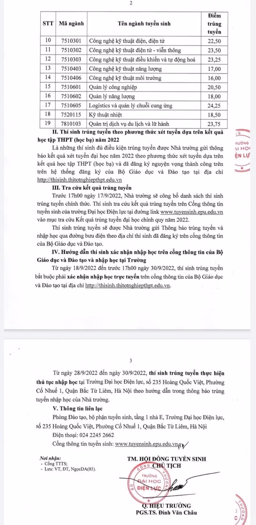 dai hoc dien luc chinh thuc cong bo diem chuan nam 2022 hinh 3
