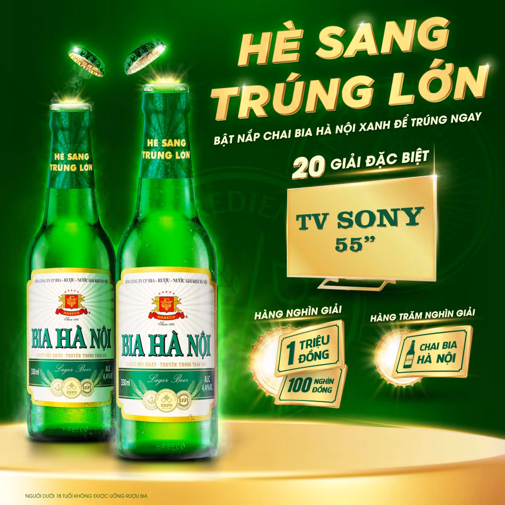chao nang he bat nap bia ha noi xanh cung chuong trinh khuyen mai he sang trung lon hinh 1
