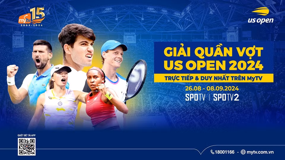giai quan vot us open 2024 phat truc tiep va duy nhat tren mytv hinh 1
