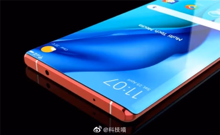 Màn hình của chiếc Huawei Mate 40 Pro được làm cong nhiều và khung viền được bo tròn mềm mại.