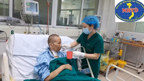 Bệnh nhân 19 đang hồi phục tốt sau thời gian chống chọi với bệnh. Ảnh: Bệnh viện cung cấp