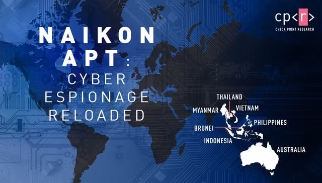 Các quốc gia bị nhóm tin tặc Naikon nhắm đến theo báo cáo của Check Point.