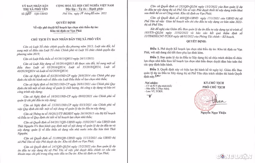 thai nguyen vi sao chinh quyen pho yen phe duyet trung thau cho nha thau gian lan hinh 1