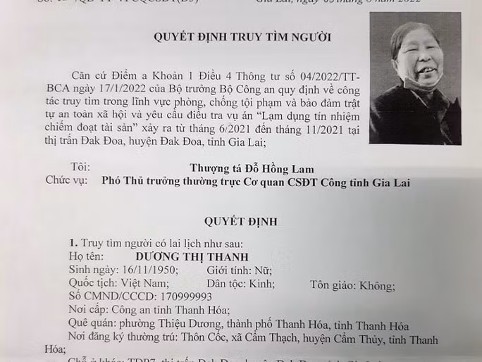gia lai van chua tim thay cu ba 72 tuoi chiem doat gan 19 ty dong cua nhieu nguoi dan hinh 1