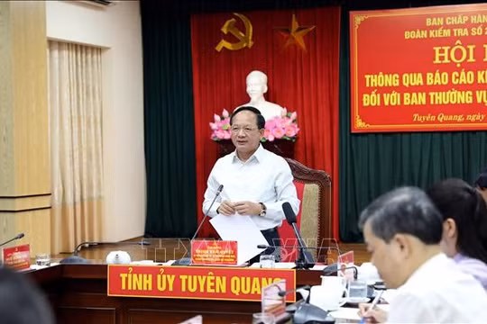 Thông qua dự thảo báo cáo kết quả kiểm tra đợt 2 đối với Ban Thường vụ Tỉnh ủy Tuyên Quang