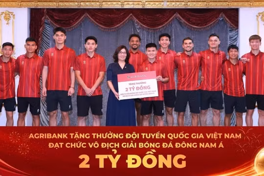 Agribank trao thưởng 2 tỷ đồng chúc mừng Đội tuyển Việt Nam vô địch ASEAN Cup 2026