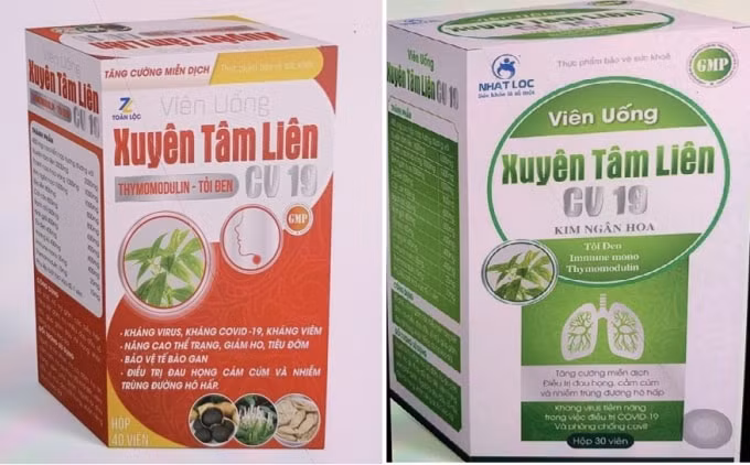 2 sản phẩm Xuyên tâm liên giả mạo phòng chống COVID-19