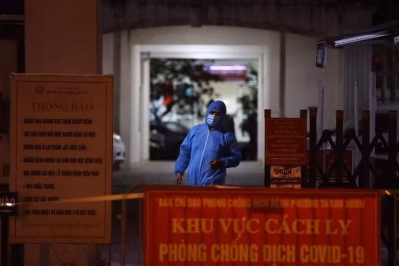 Bệnh viện Phổi Hà Nội khoanh vùng các ca mắc Covid-19. Ảnh: tintuc.vn