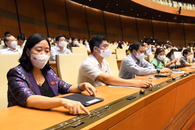 Các đại biểu biểu quyết thông qua Nghị quyết.