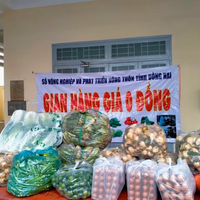 Siêu thị 0 đồng của Sở NN&PT NT tỉnh Đồng Nai trong những ngày giãm cách xã hội theo Chỉ thị 16 của Thủ tướng Chính phủ - Ảnh: Sở NN&PTNT Đồng Nai.