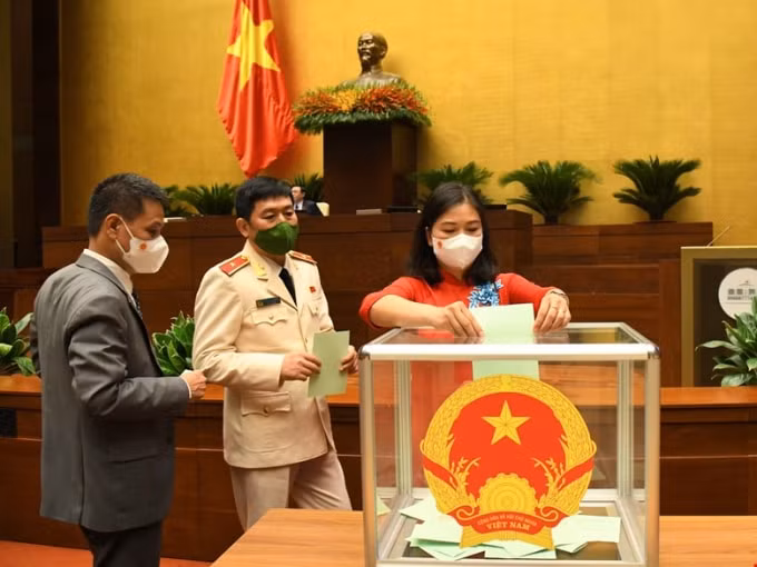 Đại biểu Quốc hội bỏ phiếu tại Kỳ họp thứ nhất, Quốc hội khóa XV.
