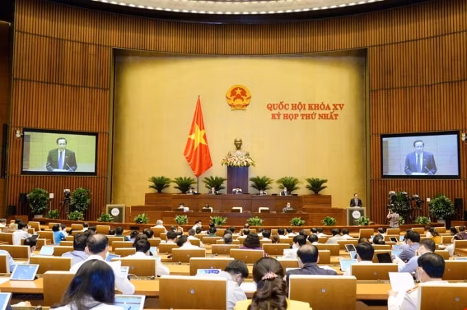 Quang cảnh phiên họp chiều nay (23/7) của Quốc hội khóa XV.