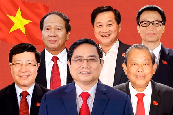 Thủ tướng Phạm Minh Chính cùng các Phó Thủ tướng nhiệm kỳ 2016-2021.