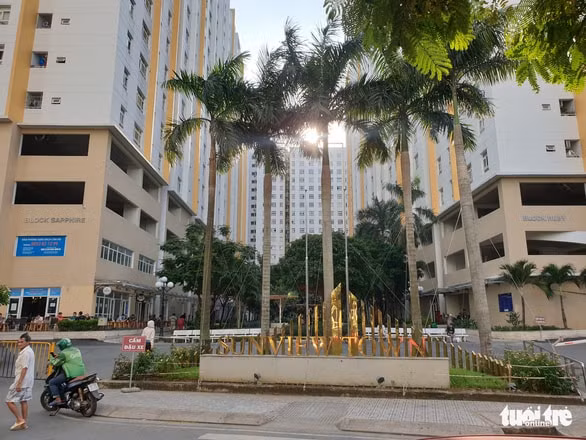 Tòa chung cư nơi xảy ra sự việc thương tâm. Ảnh: tuoitre.vn