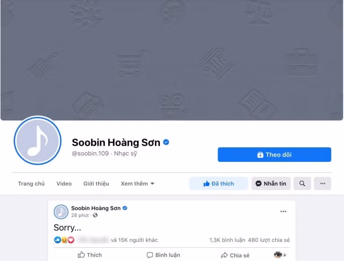 Trạng thái mới nhất của Soobin Hoàng Sơn.
