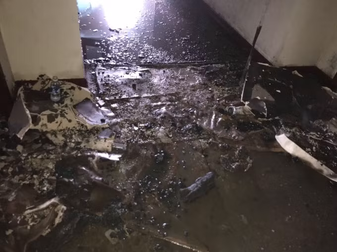 Được biết, khách sạn nơi xảy ra vụ cháy có toàn bộ 8 tầng. Trong đó có 5 tầng được sử dụng cho khách thuê nghỉ với mỗi tầng có 36 phòng. Ảnh TP